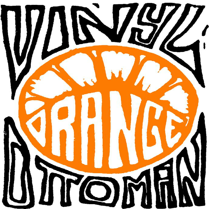Vinyl Orange Ottoman